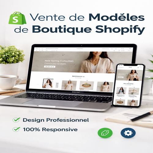 Boutique Shopify optimisée et prête à l'emploi conçue par l'agence Créativ'pro Graphix.